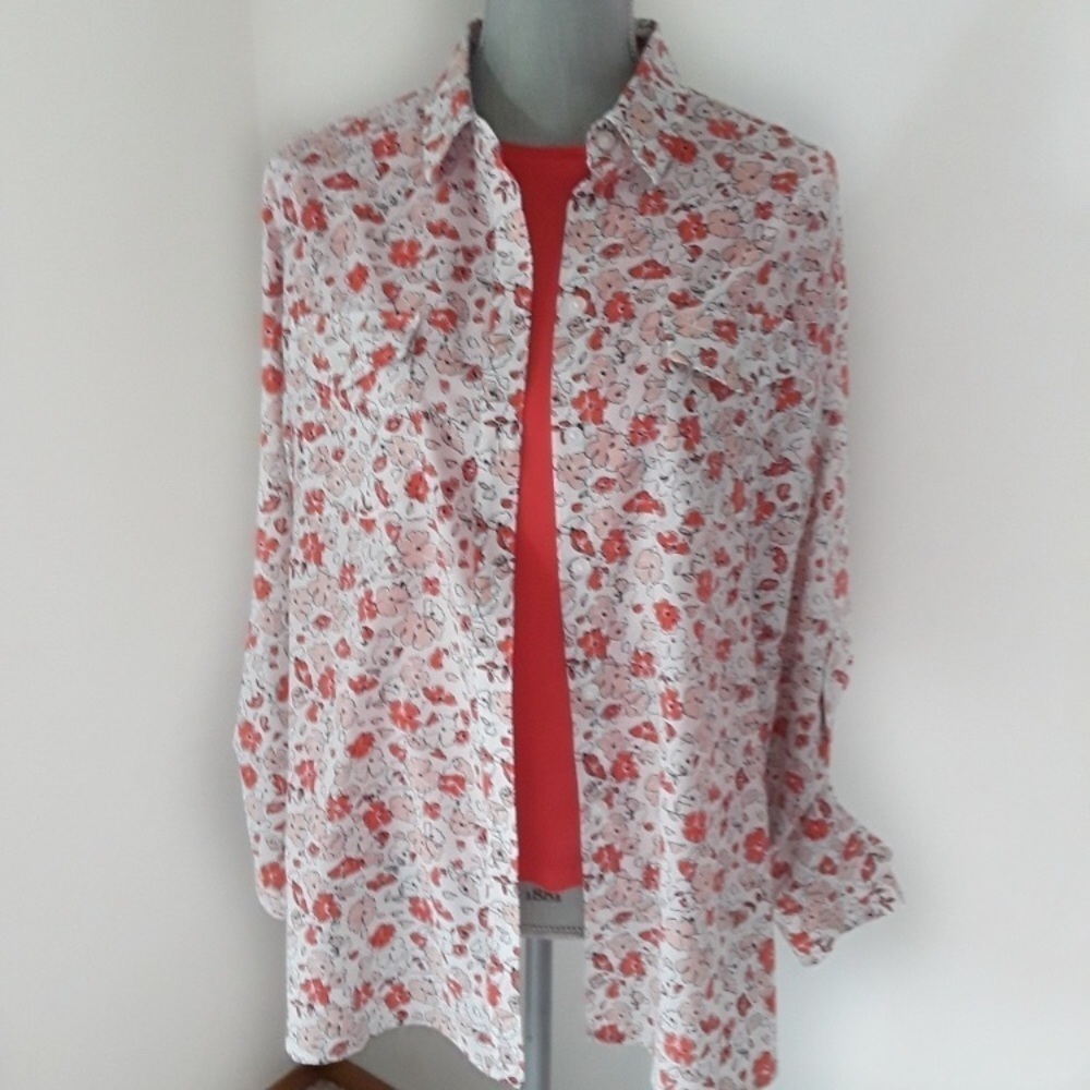 Jones‎ NY Signature Chiffon Blouse + Tee Shirt L
